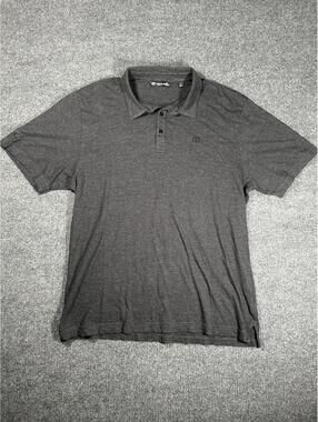 TravisMathew Men's Polo Shirt Size Large Gray Striped